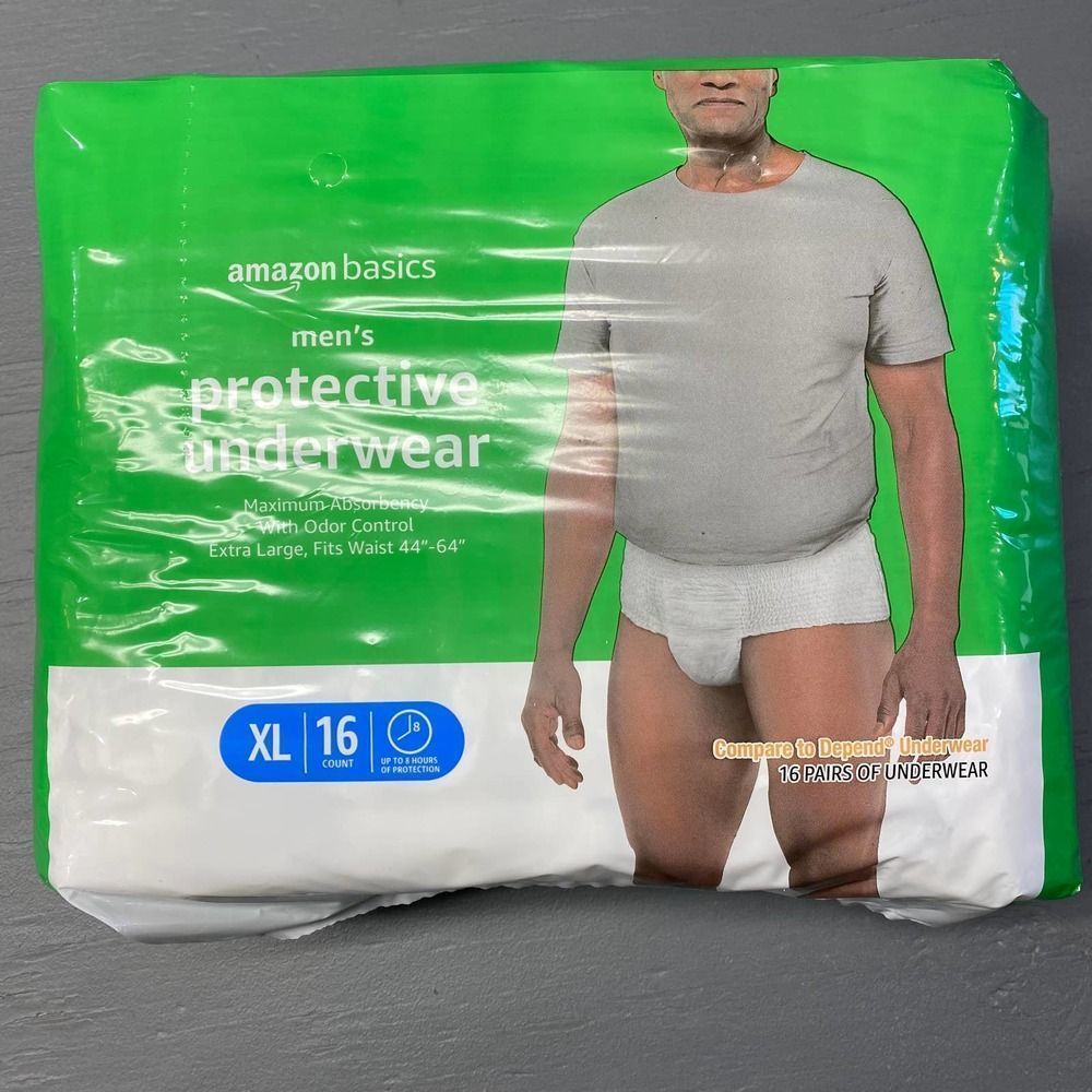 Amazon basics Men's protective underwear, Size XL.